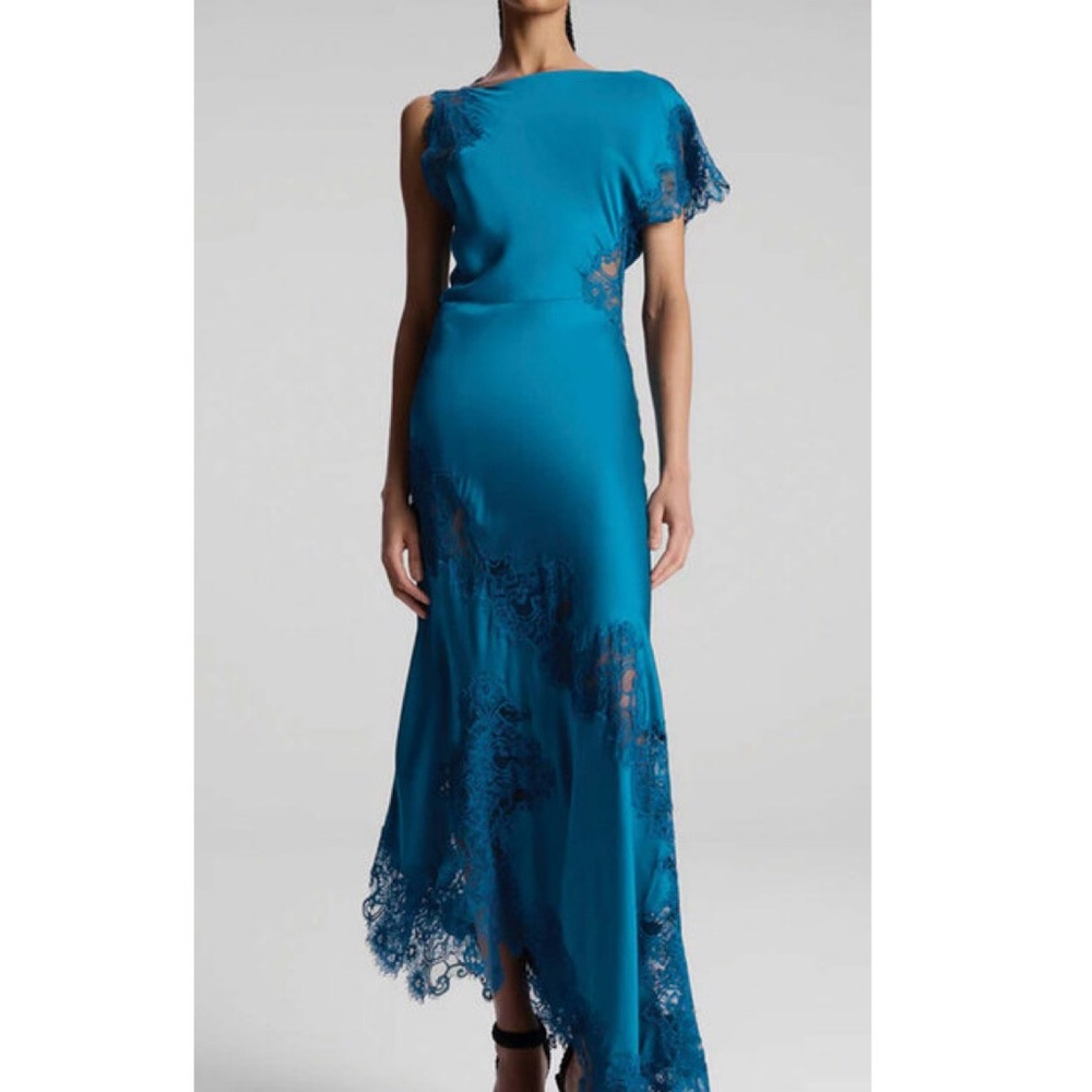 Alessia Teal Fluorite Lace Accent Dress size 4